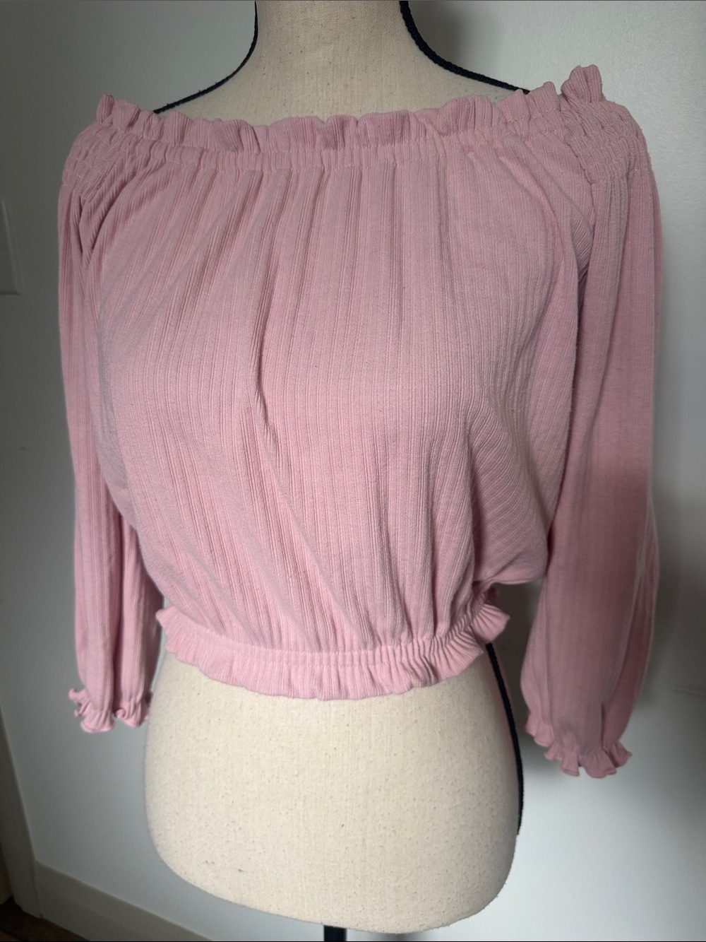 Mouth Valley Off-Shoulder Pink Women's Top medium